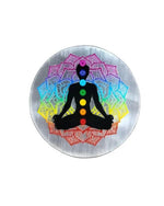 7 charkra coloured selenite plate