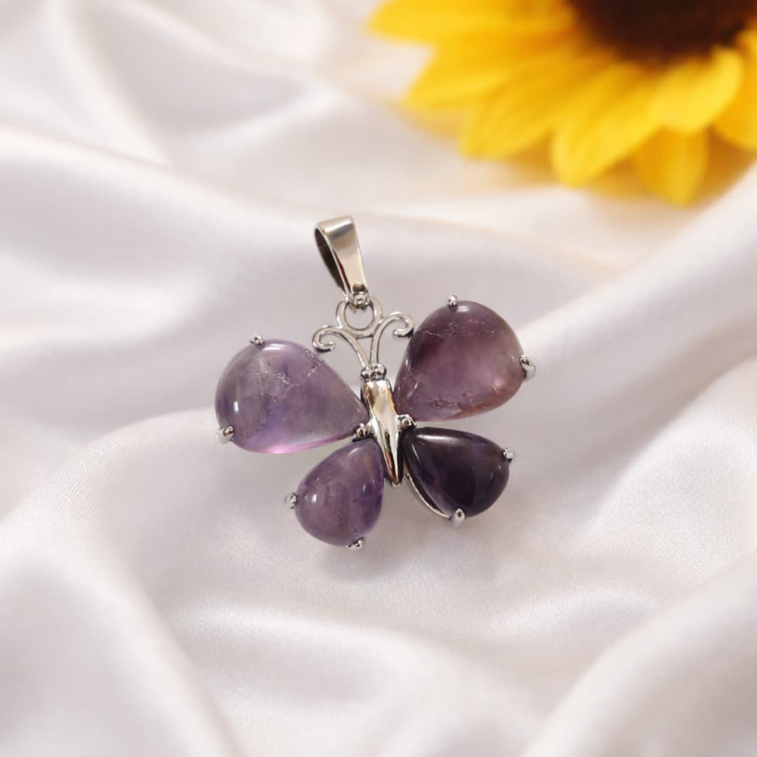 Amethyst butterfly pendant