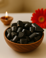 Black tourmaline tumbles