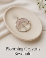 Clear quartz tree key ring