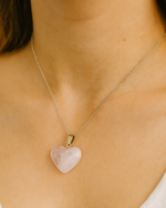Rose quartz heart shaped pendant