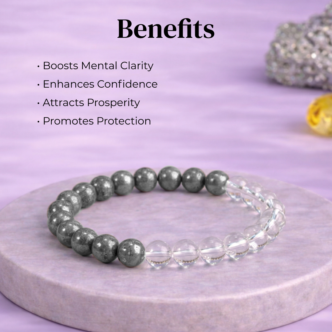 Pyrite x clear quartz bracelet