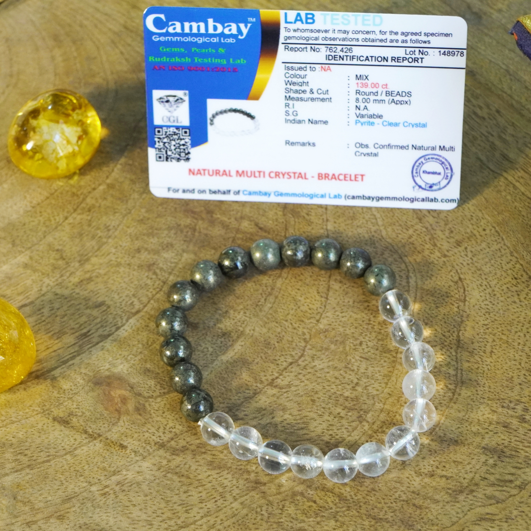 Pyrite x clear quartz bracelet