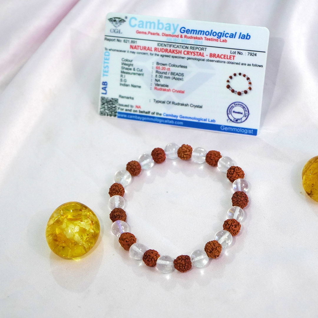 Rudraksha x Crystal bracelet