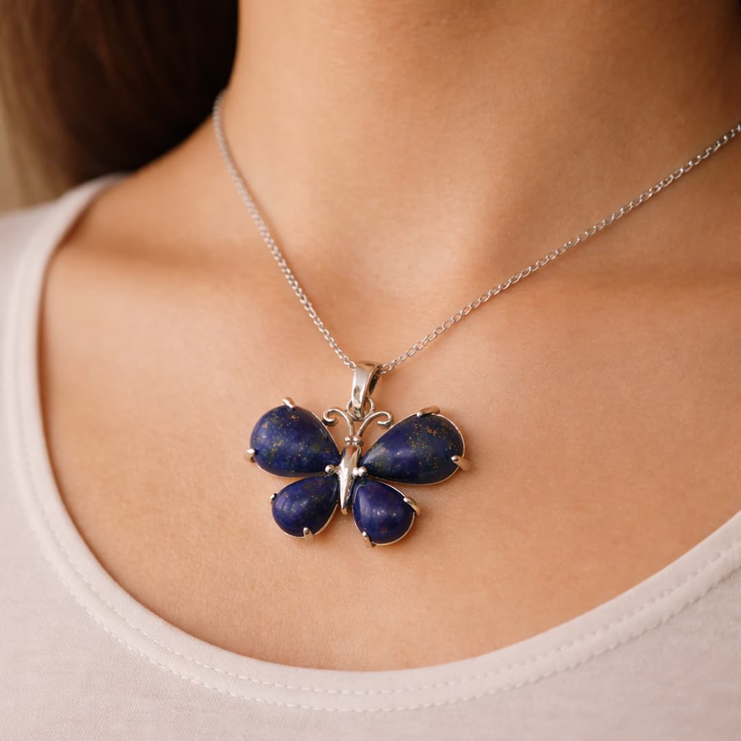 Lapiz lazuli butterfly pendant