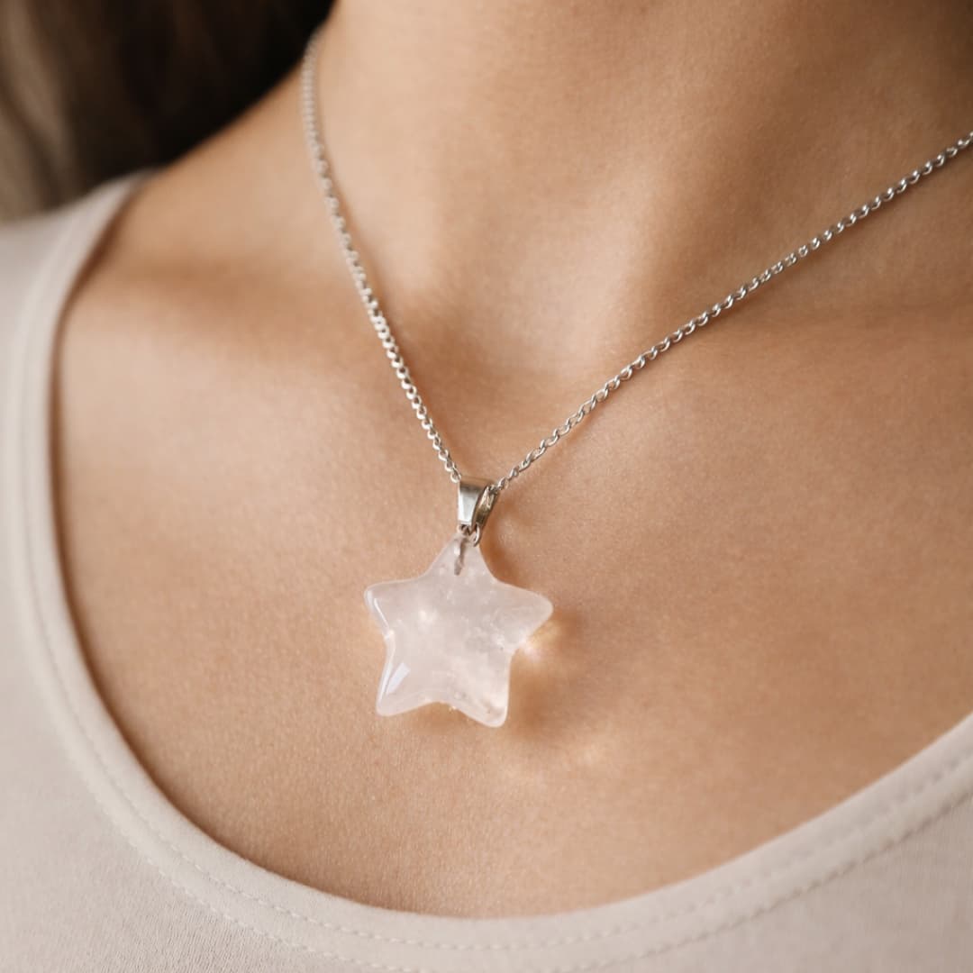 Clear quartz Star pendant