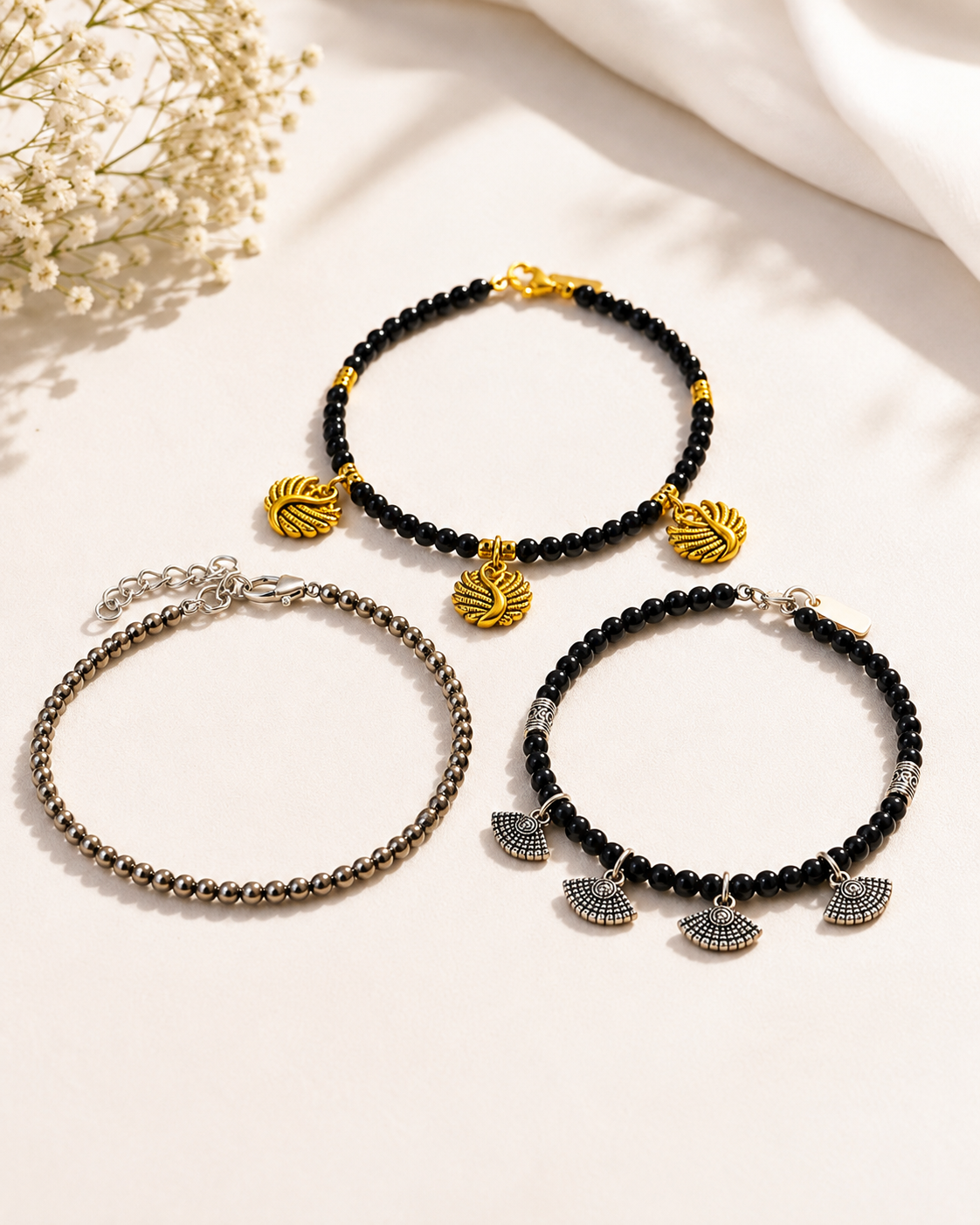 Protective & Prosperity Anklet Combo – Set of 3