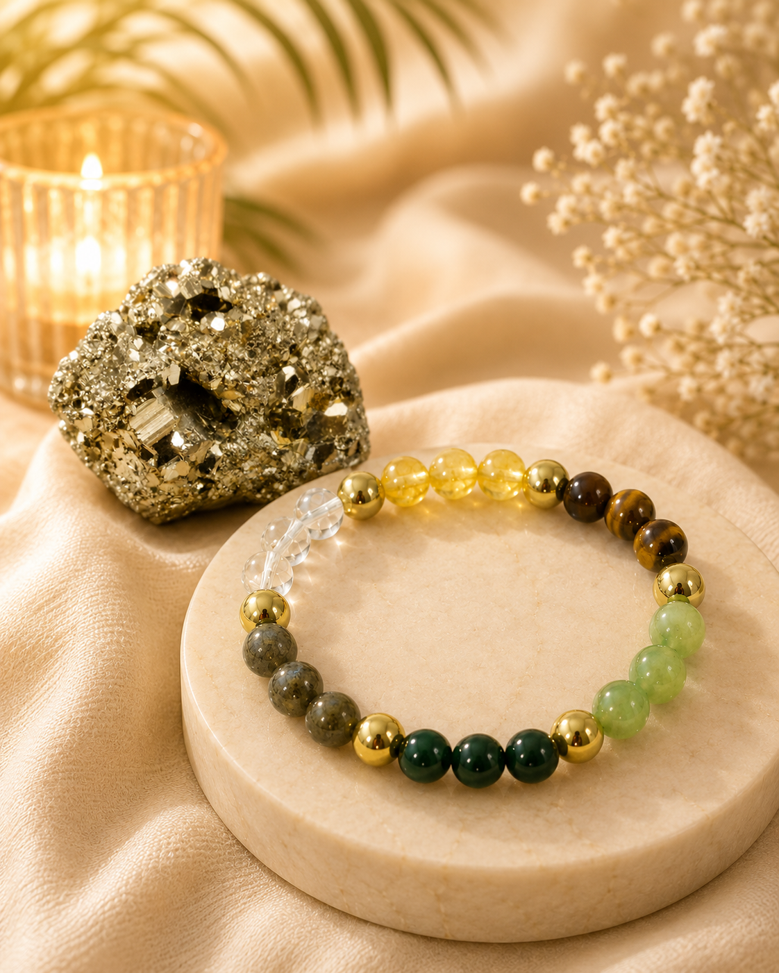 Dhan yog braclet with pyrite stone