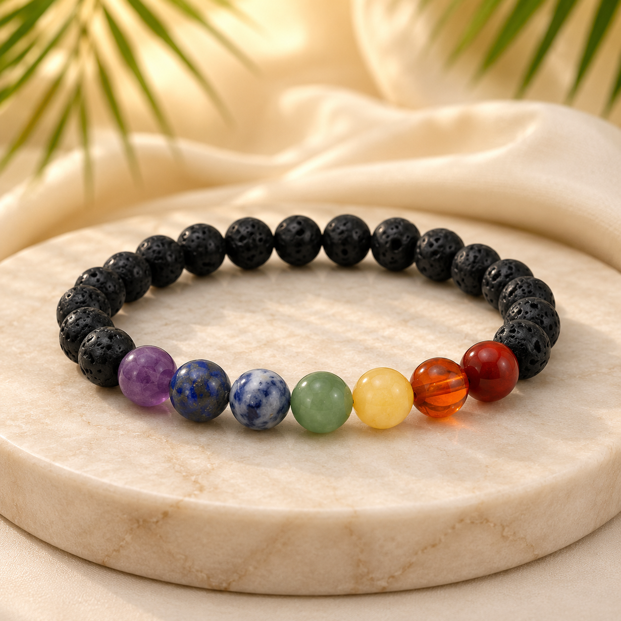 7 Chakra x Lava bracelet