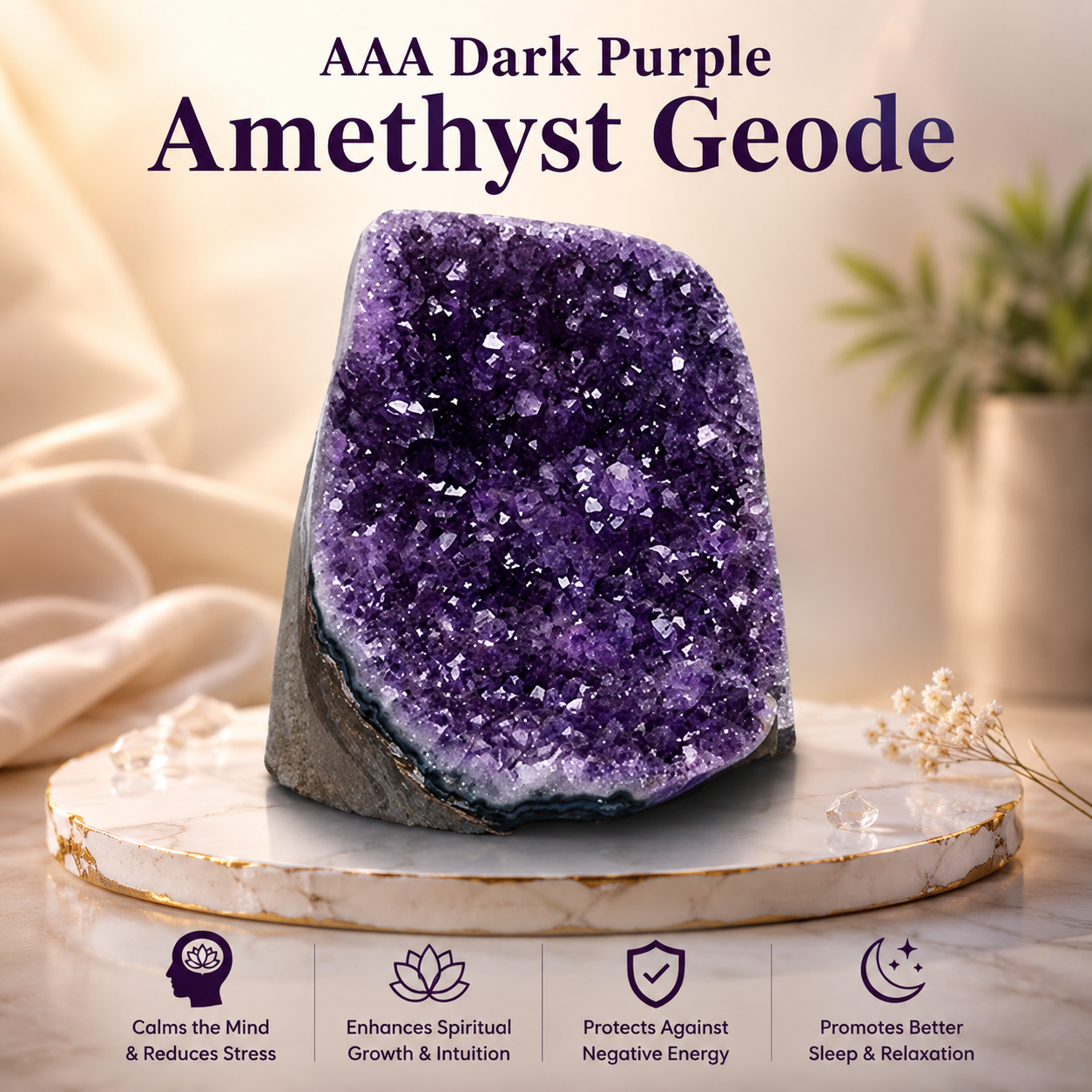 Amethyst geode (Dark Purple AAA Quality)
