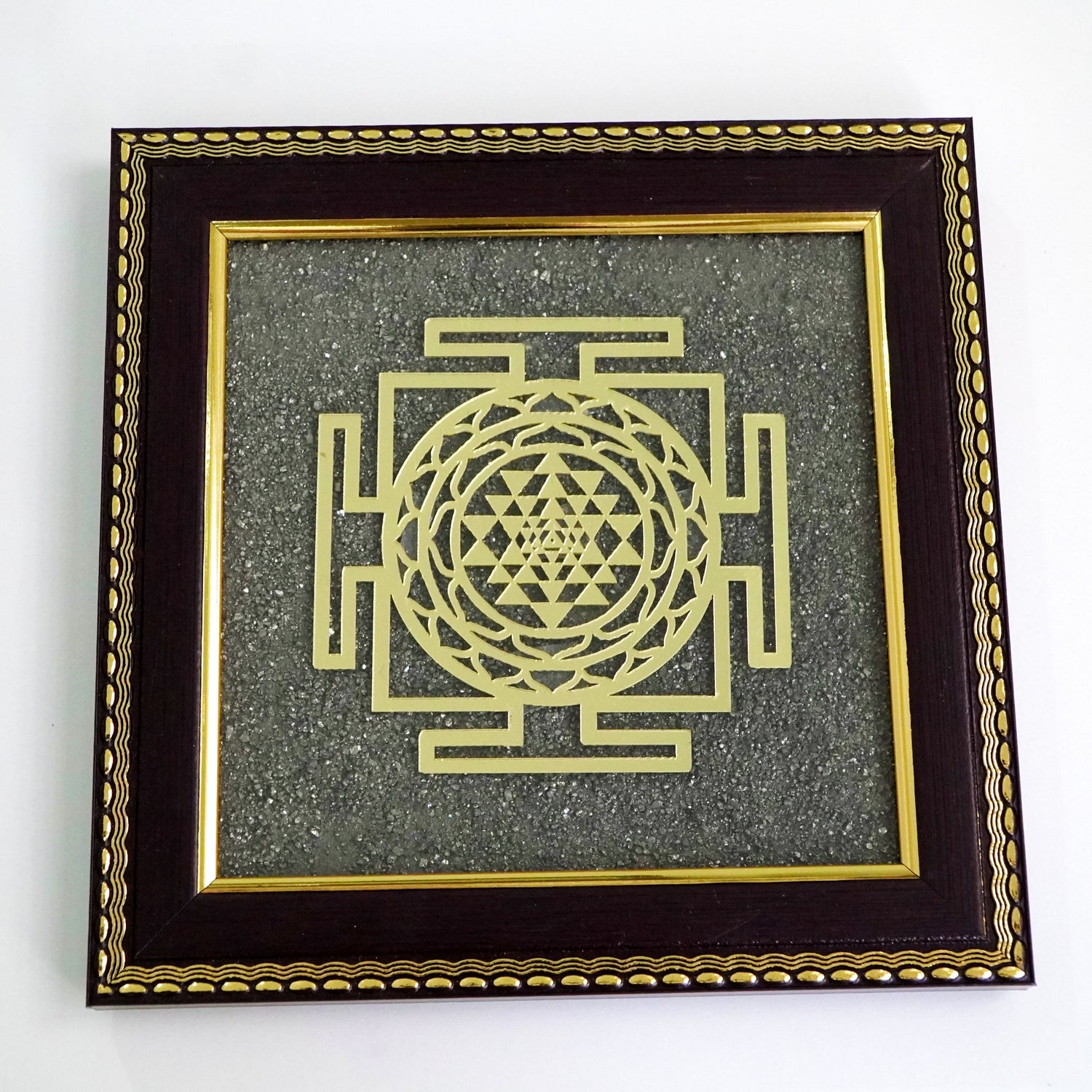 Shree yantra pyrite frame