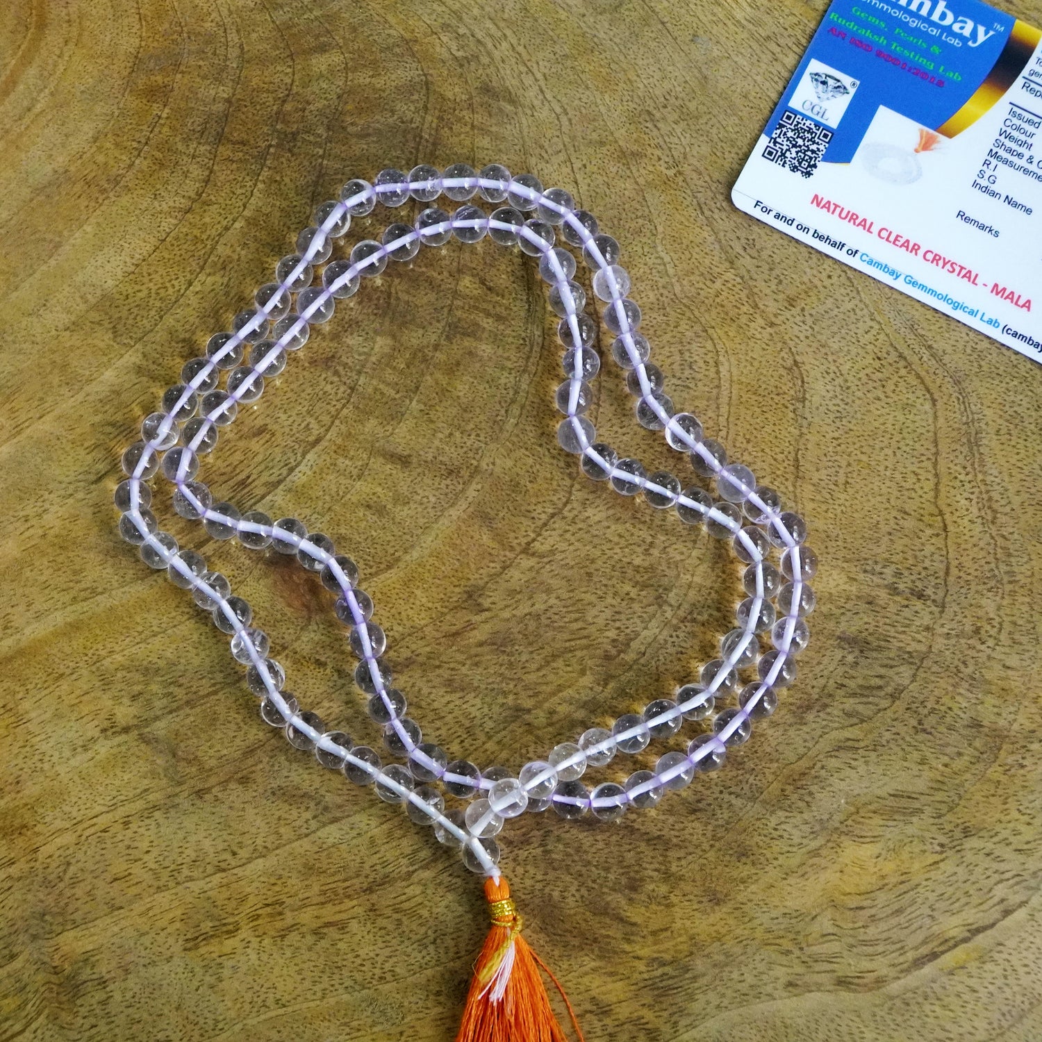 Clear quartz mala
