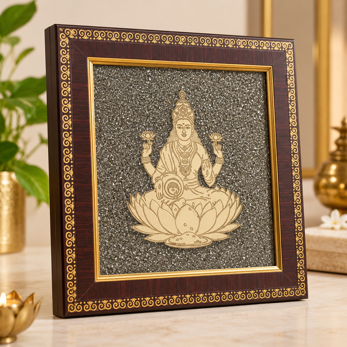 Laxmi Ji pyrite frame