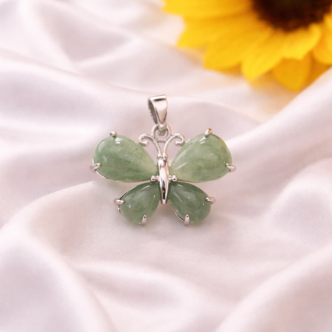 Green Aventurine butterfly pendant