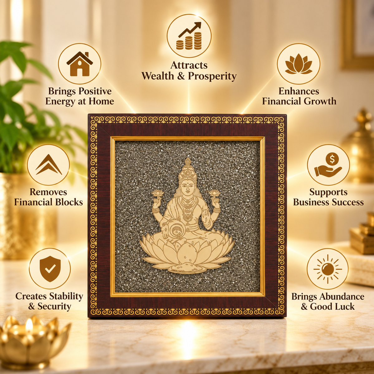 Laxmi Ji pyrite frame