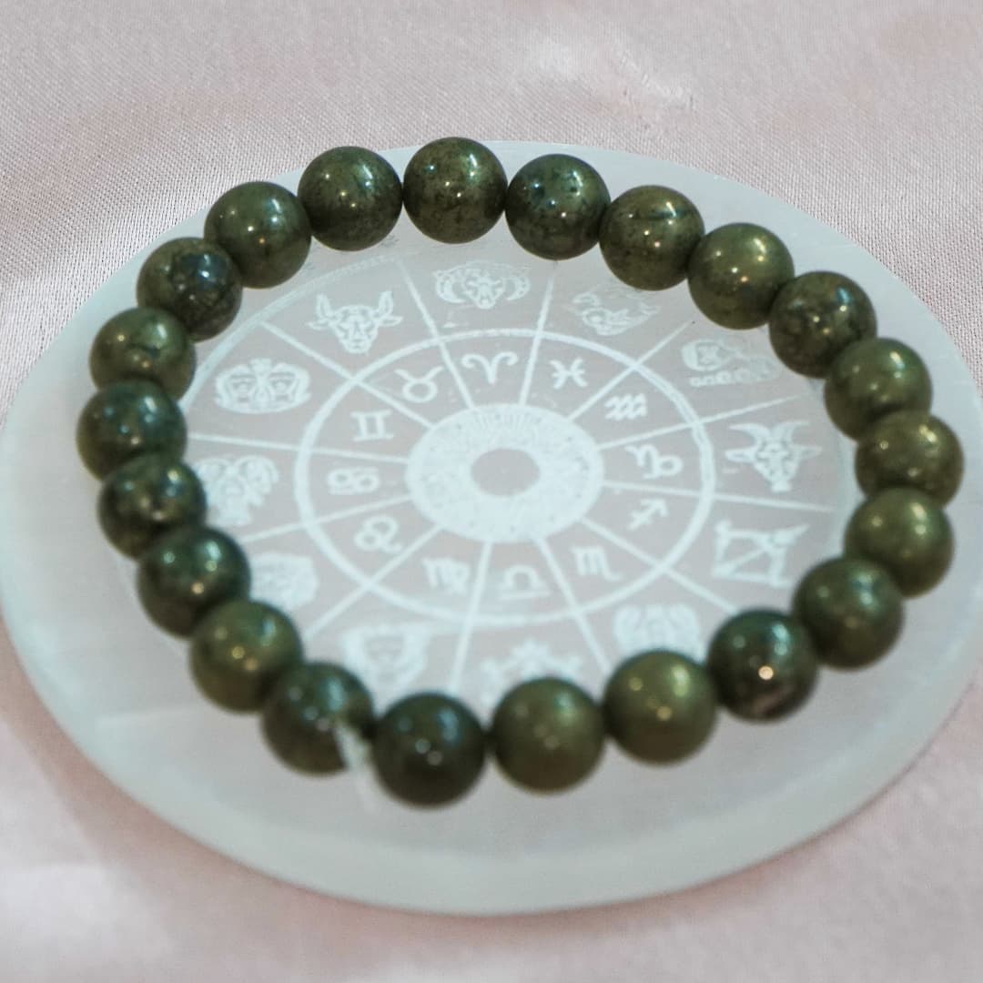 Pyrite bracelet + Selenite plate