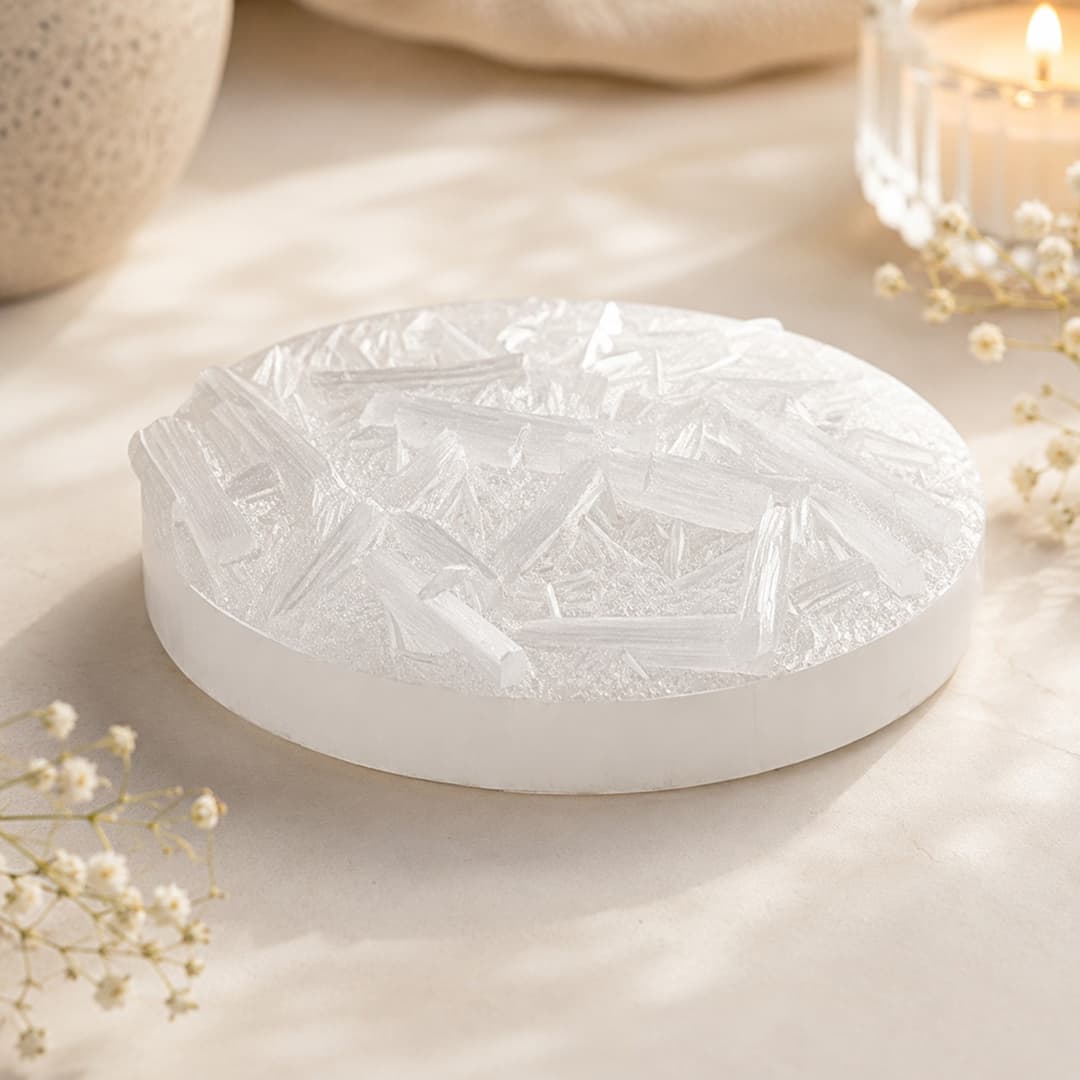Raw selenite plate