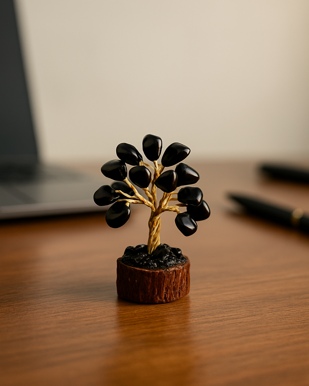 Black obsidian mini tree