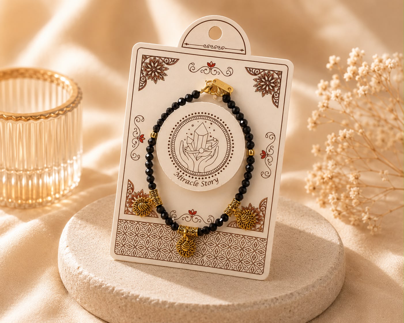Golden peacock anklet