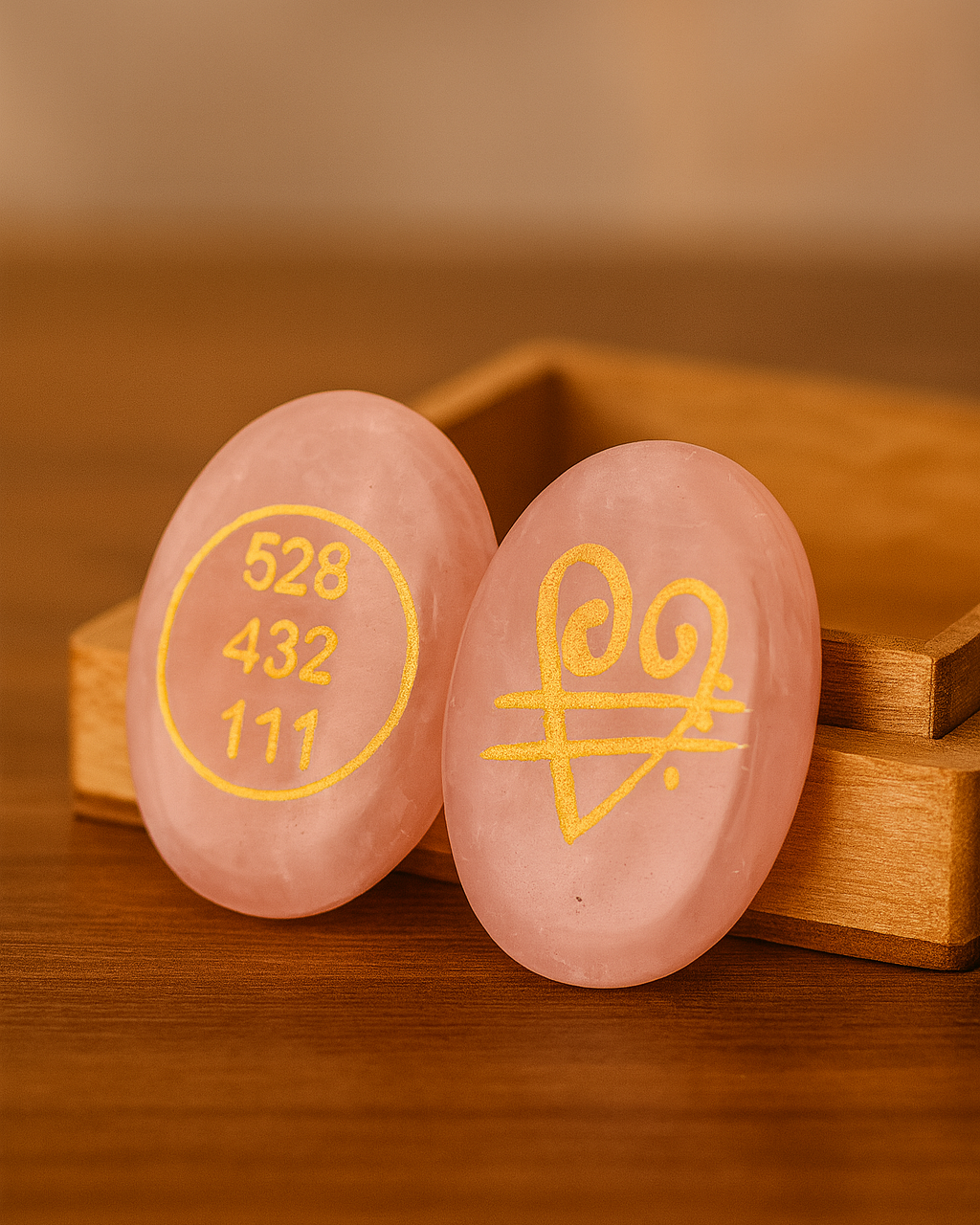 Rose quartz zibu coin