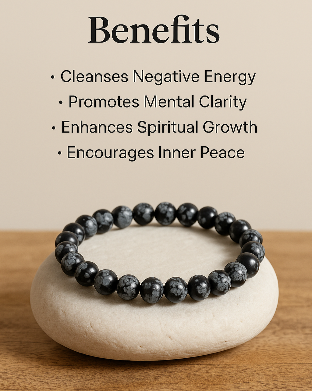 Snowflake Obsidian Bracelet