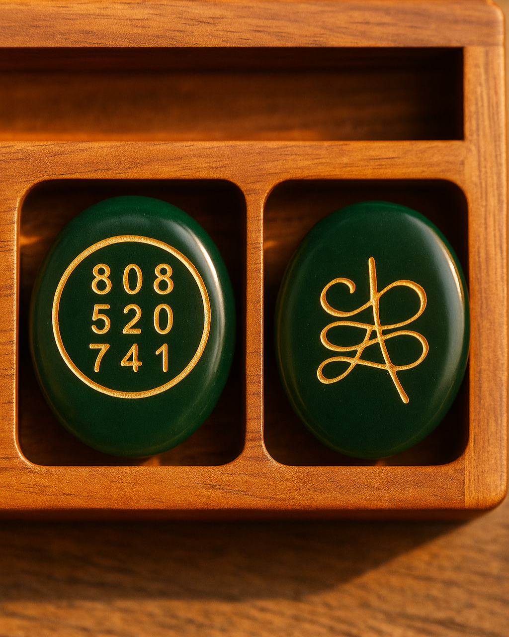 Green jade Zibu coin