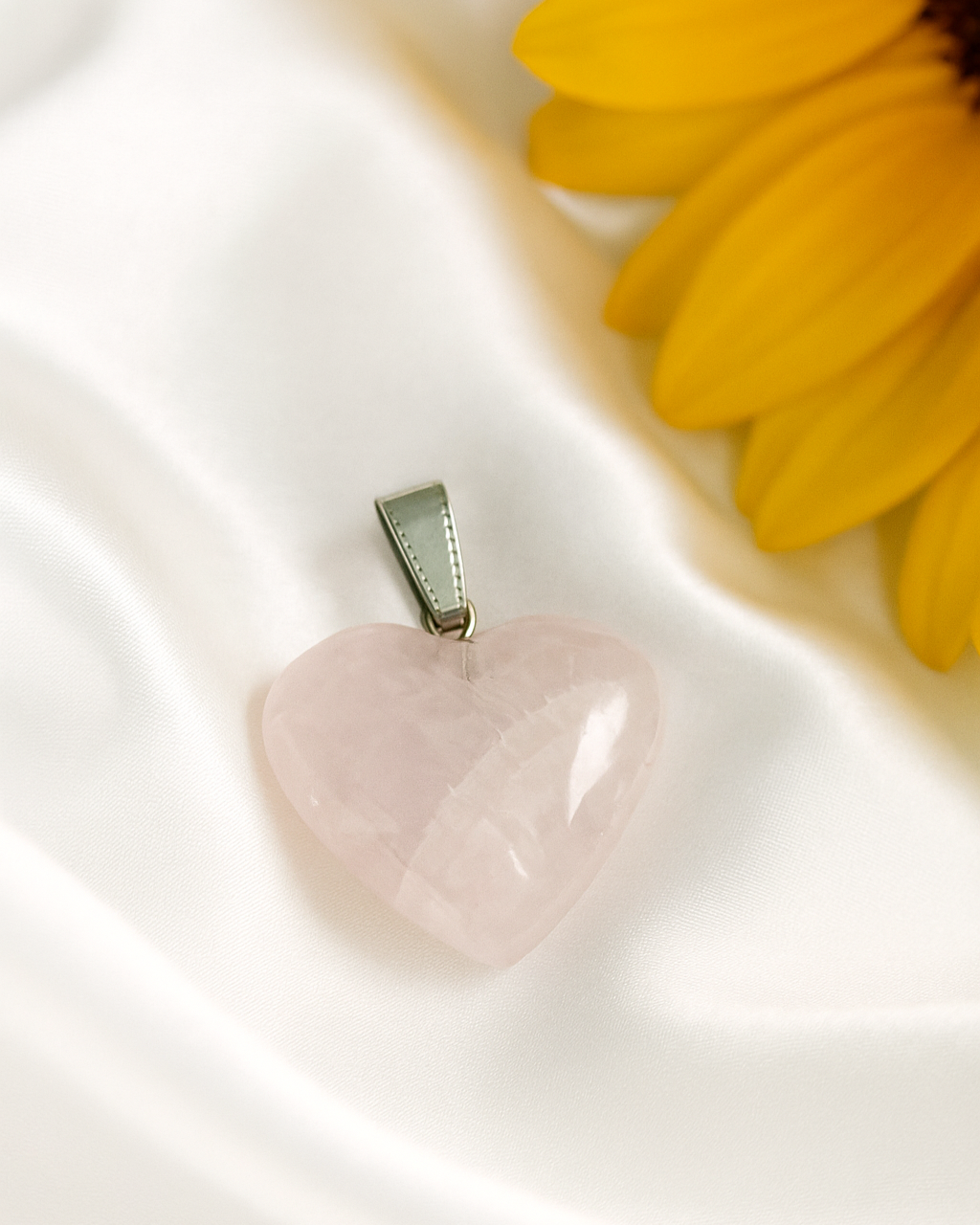 Rose quartz heart shaped  pendant