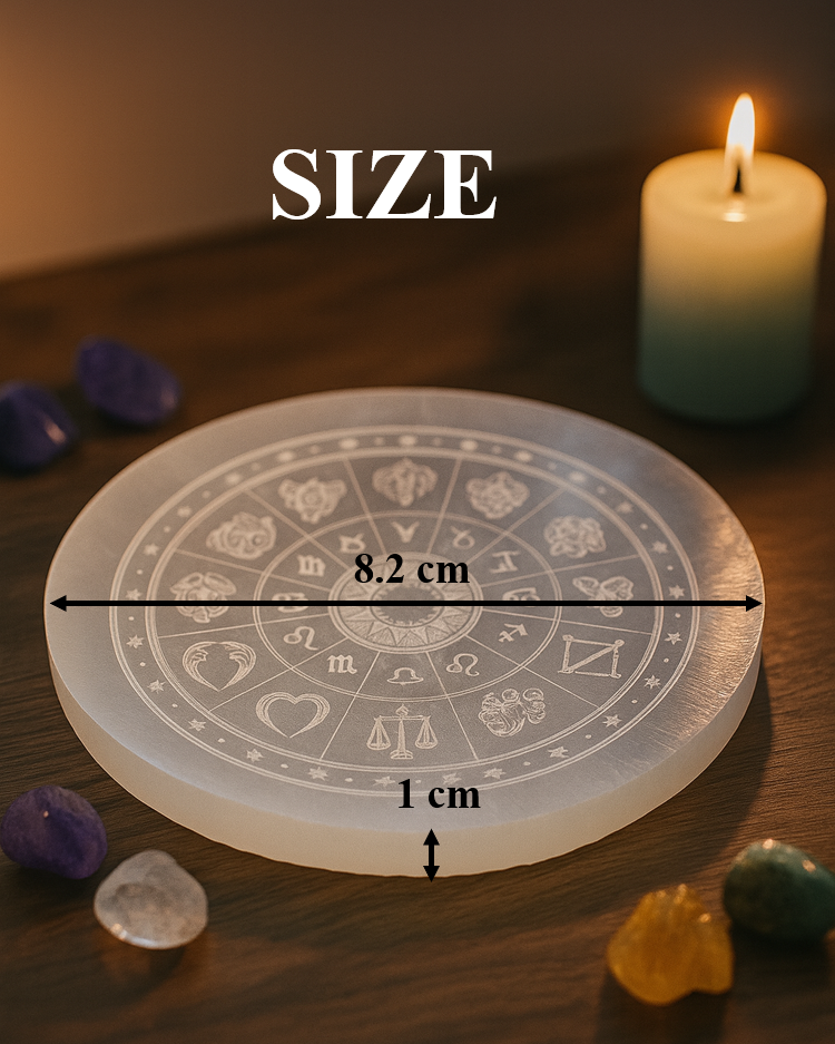 12 rashi selenite plate